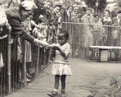 African girl in human zoo African girl in human zoo